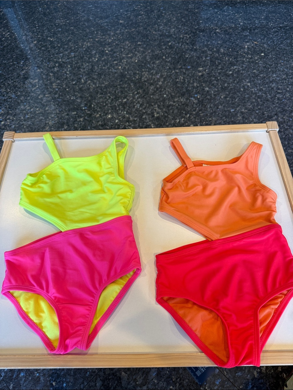 Cat & Jack Neon Lime, Hot Pink & Neon Orange Kids Swim One-Piece Set